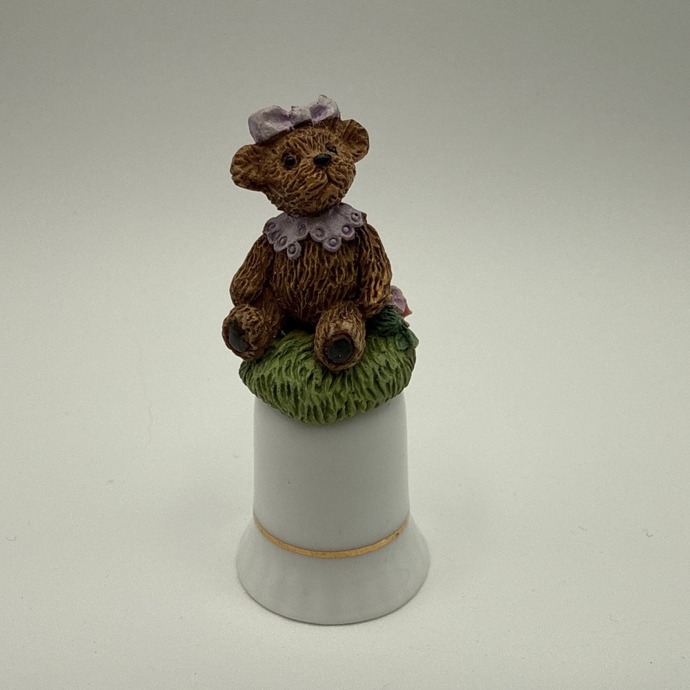 Vintage Avon Teddy Bear Thimble - marked FG